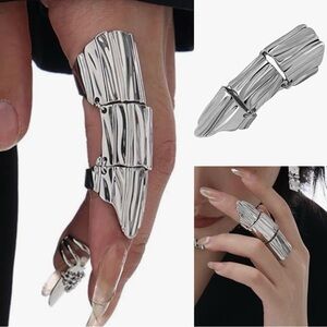 SET OF 2!!! L’VOW cyborg full-finger long rings. New. Adjustable size.